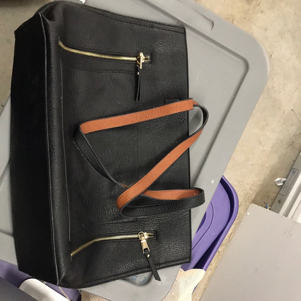 Elegant Black and Tan Tote Bag